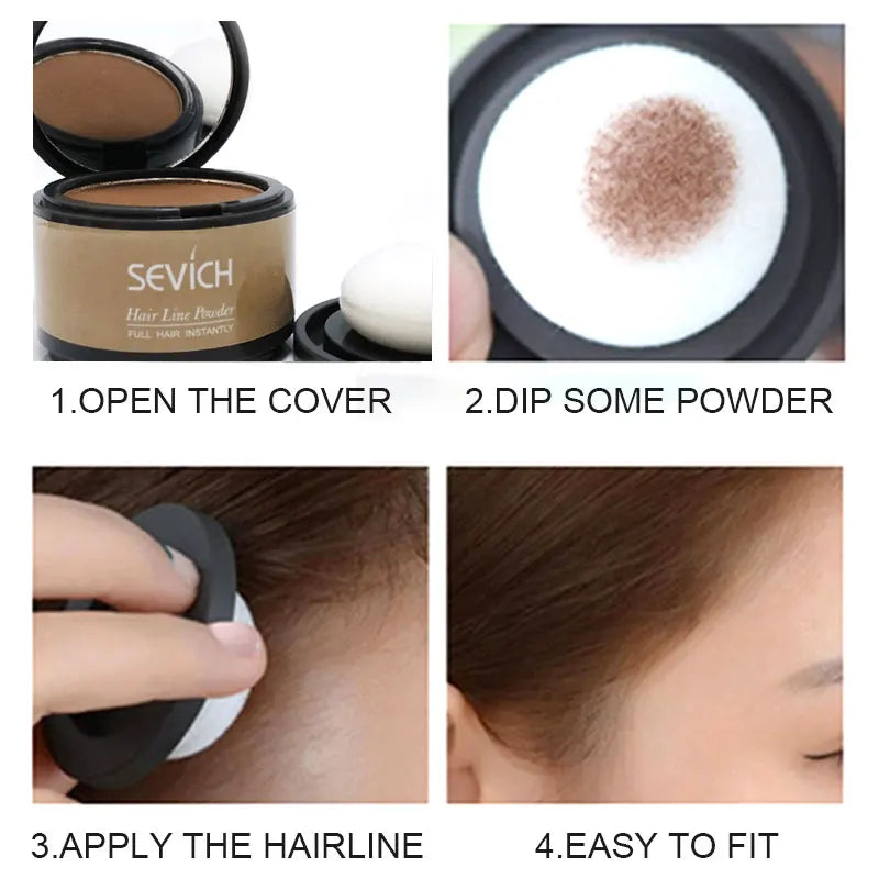Sevich Hairline Powder 4g - corretivo de cabelo, diga adeus às falhas capilares